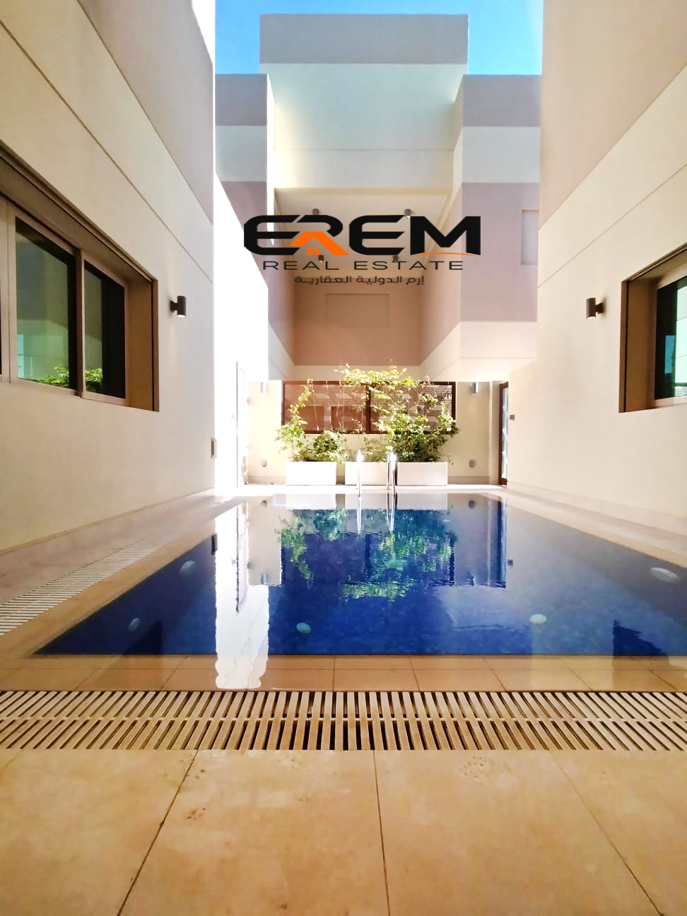 A new, luxurious residential villa with Private swimming pool, outdoor garden.